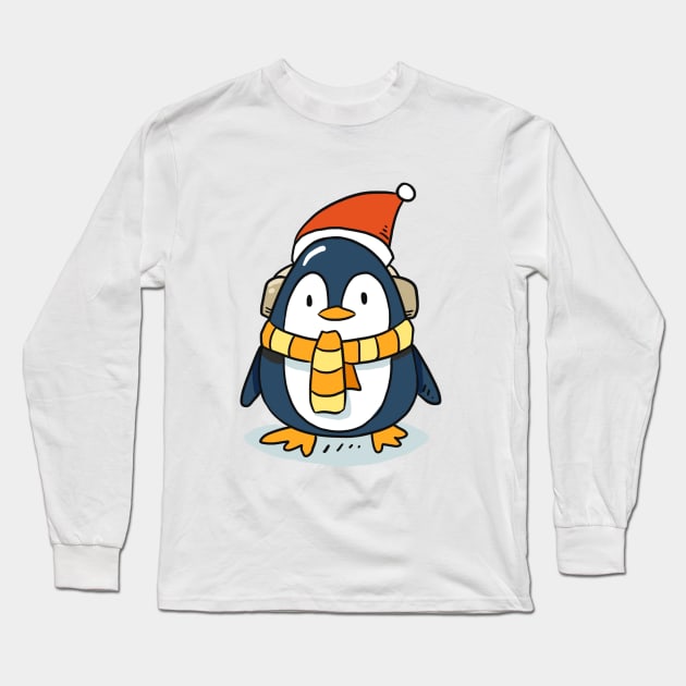 Penguin Christmas Long Sleeve T-Shirt by Dilectum